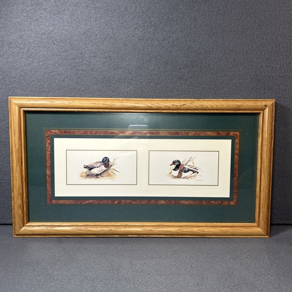 Joel Kirk Duck Framed Print 9.5x17.5 Wildlife Wall Art Rustic Cabin Decor